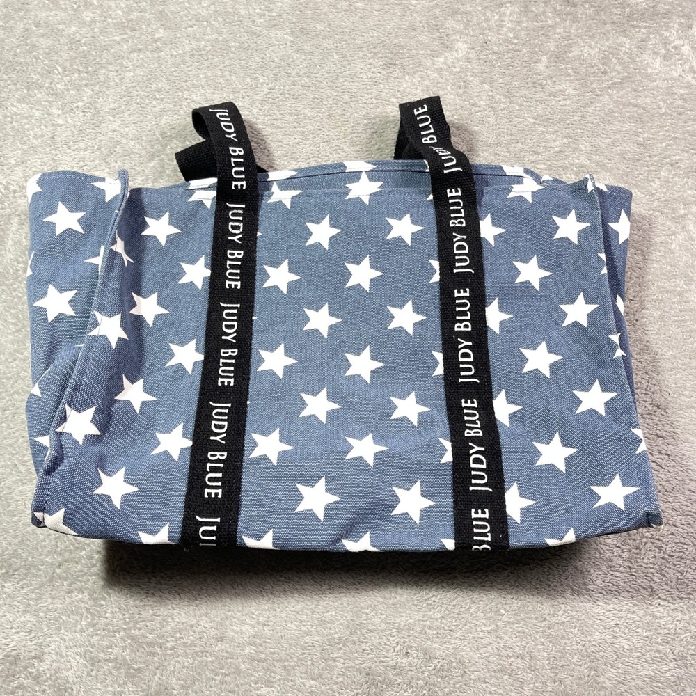 Judy Blue Denim Tote Bag Star Print‎ Casual Travel Shopping Handbag Picnic Daily